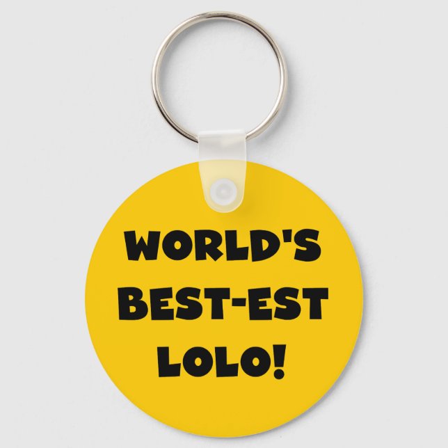 Black Text Best-est Lolo T-shirts and Gifts Keychain (Front)