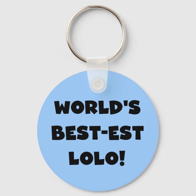 Black Text Best-est Lolo T-shirts and Gifts Keychain (Front)