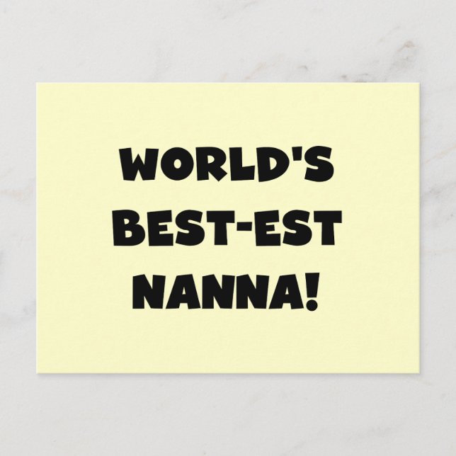 Black Text Best-est Nanna T-shirts and Gifts Postcard (Front)