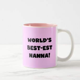 Black Text Best-est Nanna T-shirts and Gifts Two-Tone Coffee Mug