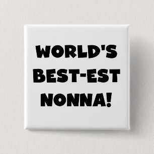 Black Text Best-est Nonna T-shirts and Gifts 2 Inch Square Button