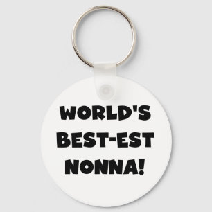 Black Text Best-est Nonna T-shirts and Gifts Keychain