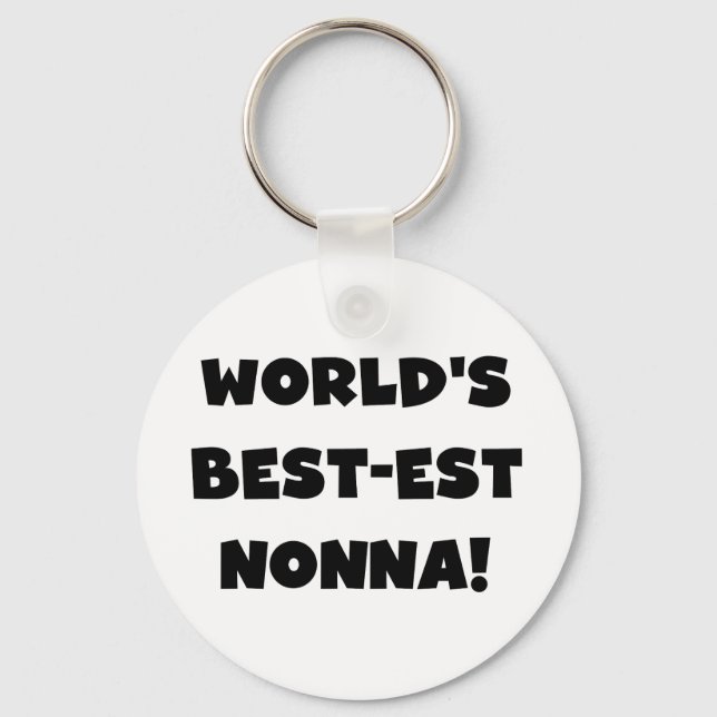 Black Text Best-est Nonna T-shirts and Gifts Keychain (Front)
