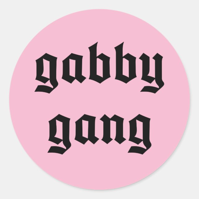 Black Text Gabby Gang Stickers (Front)