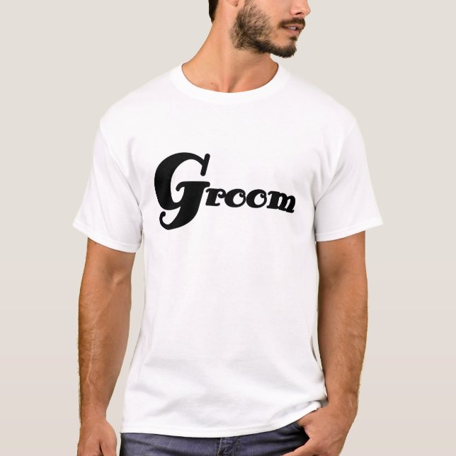 Black Text Groom T-Shirt (Front)