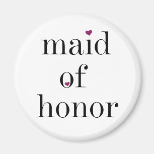 Black Text Maid of Honor Magnet