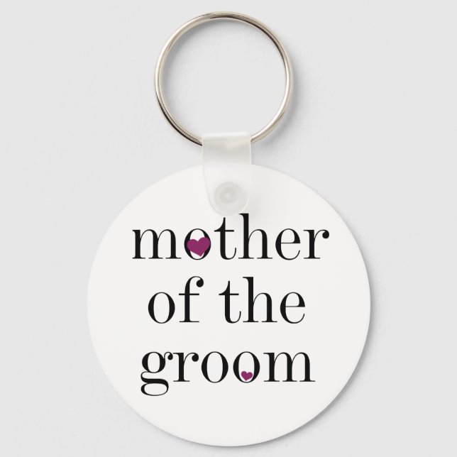 Black Text Mother of the Groom Keychain (Front)