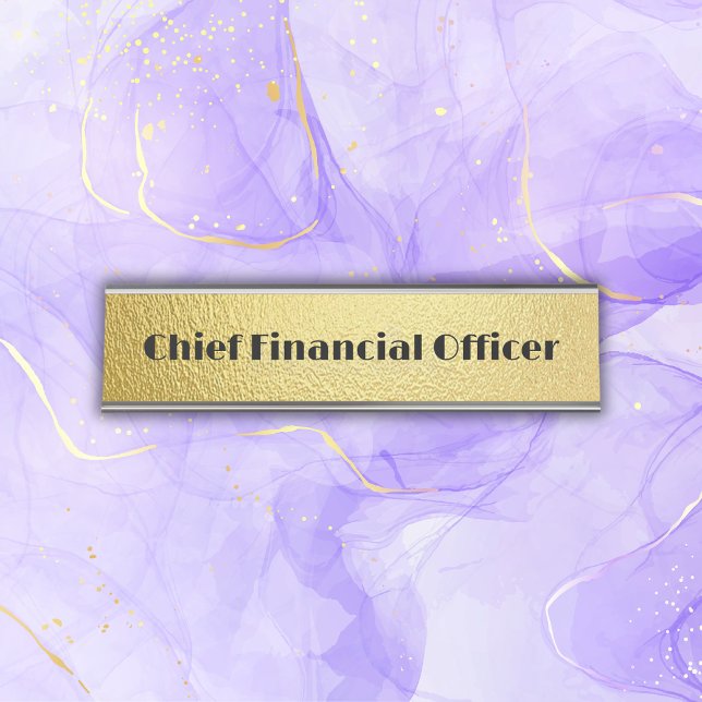 Black text on gold - monogram | desk name plate (Creator Uploaded)