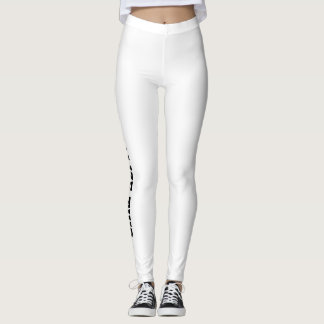 Black Text On White Leggings