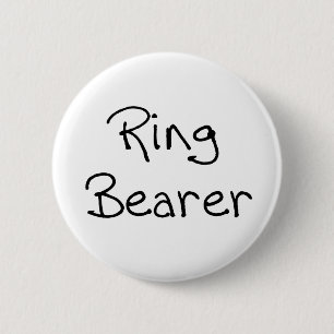Black Text Ring Bearer 2 Inch Round Button