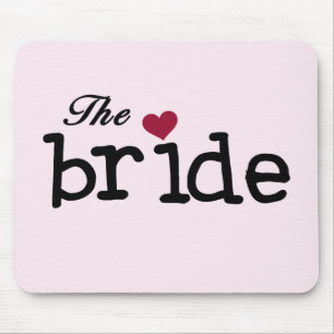 Black Text The Bride Tshirts and Gifts Mouse Pad