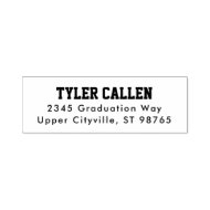 Black Text Varsity Graduation Address Self-inking Stamp