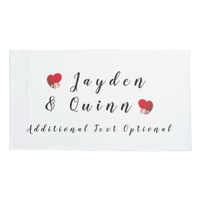 (Black Text) Wedding / Anniversary Pillowcase (Back)