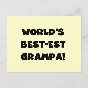 Black Text World's Best-est Grampa T-shirts Gifts Postcard