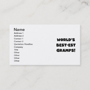 Black Text World's Best-est Gramps Gifts Business Card