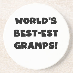 Black Text World's Best-est Gramps Gifts Coaster