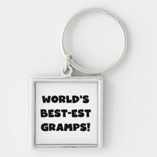 Black Text World's Best-est Gramps Gifts Keychain