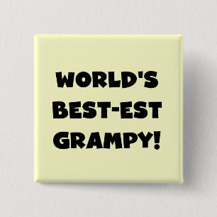 Black Text World's Best-est Grampy Gifts 2 Inch Square Button