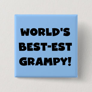 Black Text World's Best-est Grampy Gifts 2 Inch Square Button