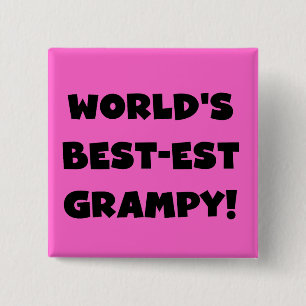 Black Text World's Best-est Grampy Gifts 2 Inch Square Button