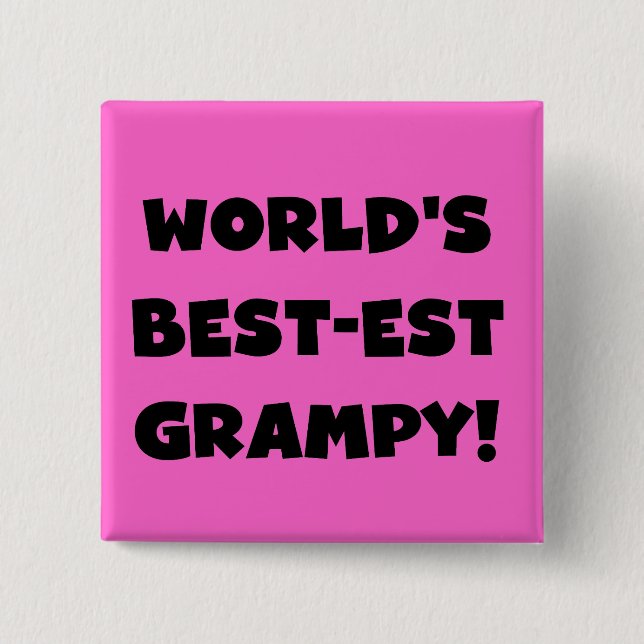Black Text World's Best-est Grampy Gifts 2 Inch Square Button (Front)
