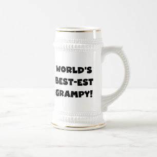 Black Text World's Best-est Grampy Gifts Beer Stein