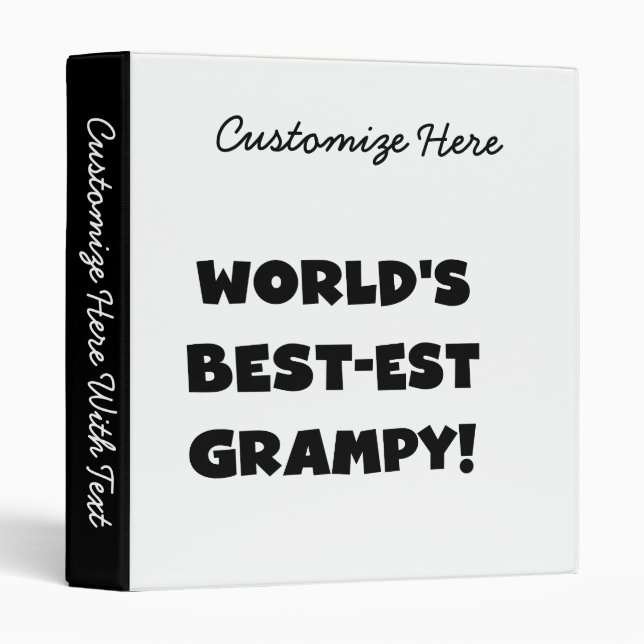 Black Text World's Best-est Grampy Gifts Binder (Front/Spine)