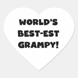 Black Text World's Best-est Grampy Gifts Heart Sticker