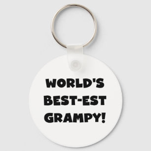 Black Text World's Best-est Grampy Gifts Keychain