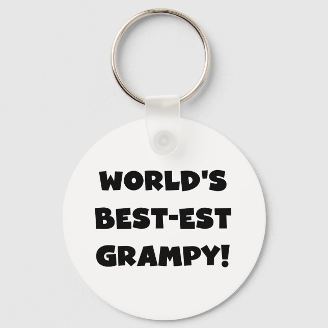 Black Text World's Best-est Grampy Gifts Keychain (Front)