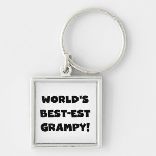 Black Text World's Best-est Grampy Gifts Keychain