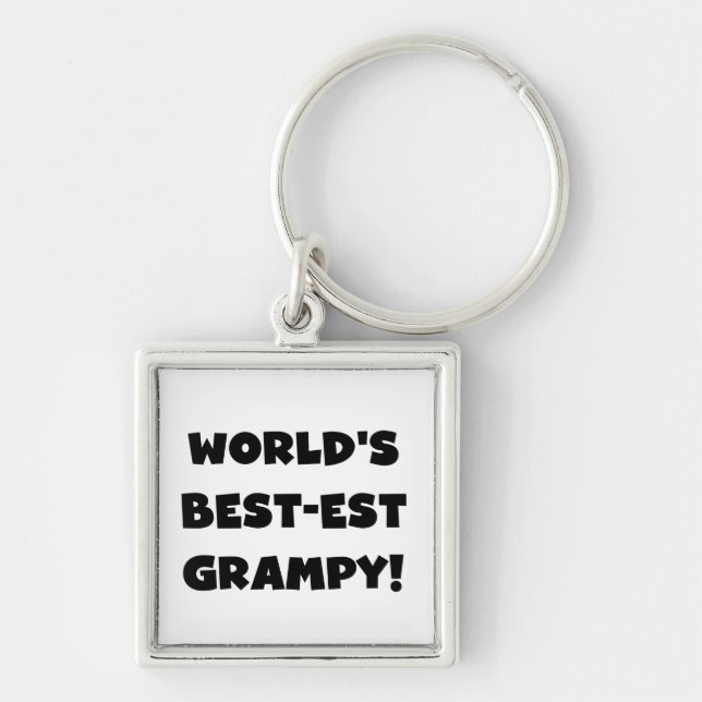 Black Text World's Best-est Grampy Gifts Keychain (Front)