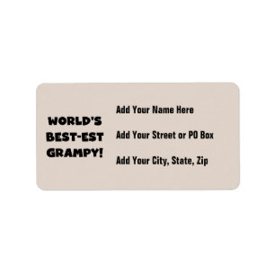 Black Text World's Best-est Grampy Gifts Label