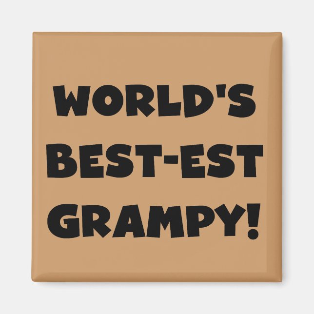 Black Text World's Best-est Grampy Gifts Magnet (Front)