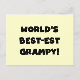 Black Text World's Best-est Grampy Gifts Postcard