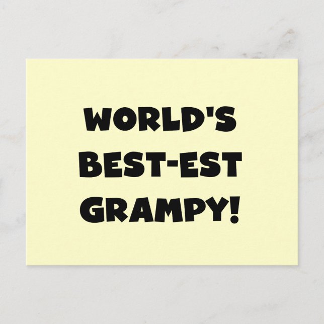 Black Text World's Best-est Grampy Gifts Postcard (Front)