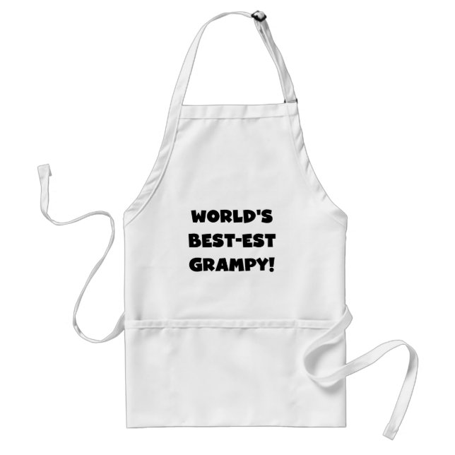 Black Text World's Best-est Grampy Gifts Standard Apron (Front)