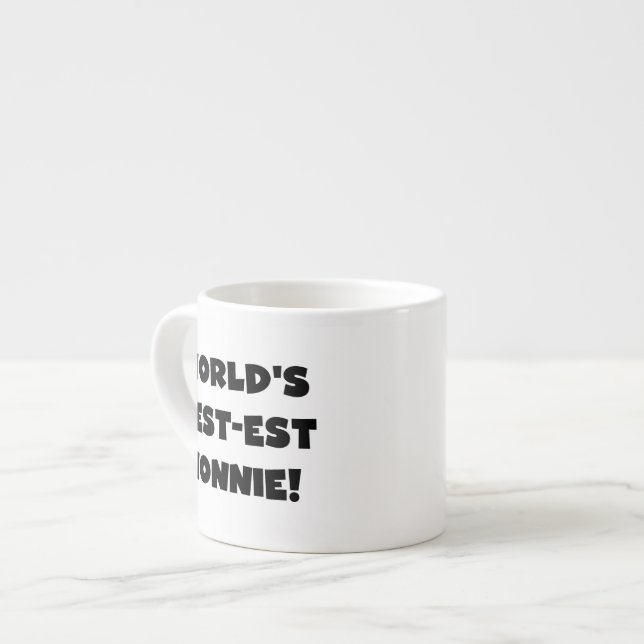 Black Text World's Best-est Nonnie Gifts Espresso Cup (Front Left)