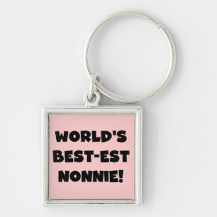 Black Text World's Best-est Nonnie Gifts Keychain