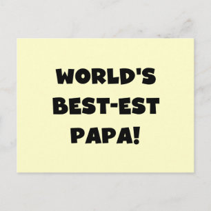 Black Text World's Best-est Papa Tshirts and Gifts Postcard