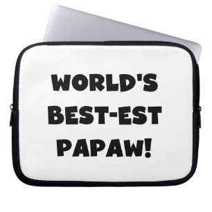Black Text World's Best-est Papaw Gifts Laptop Sleeve