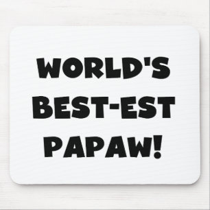Black Text World's Best-est Papaw Gifts Mouse Pad
