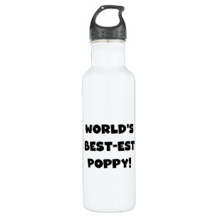 Black Text World's Best-est Poppy 710 Ml Water Bottle