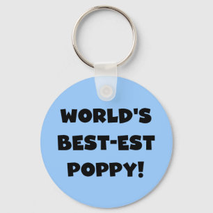 Black Text World's Best-est Poppy Gifts Keychain