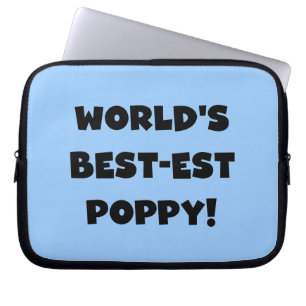 Black Text World's Best-est Poppy Gifts Laptop Sleeve