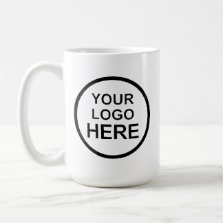 black text your logo here coffee mug