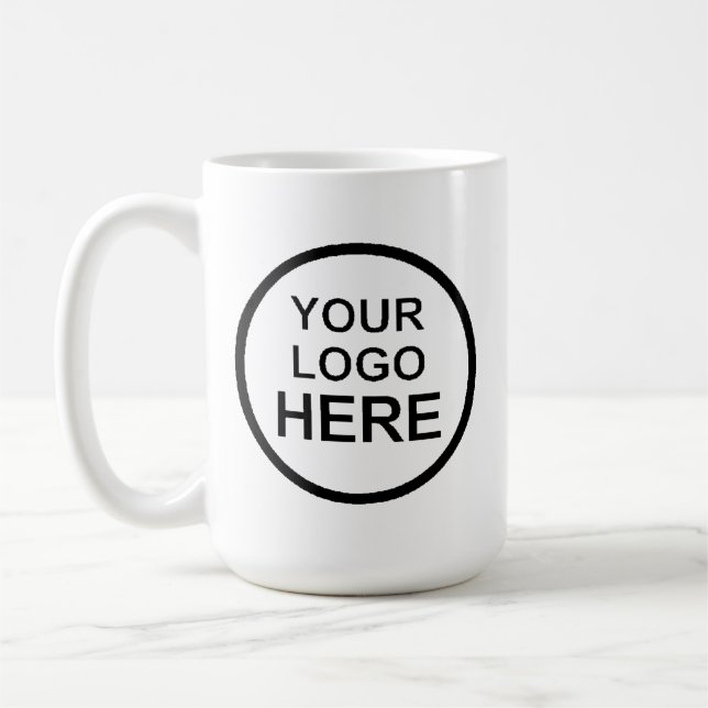 black text your logo here coffee mug (Left)