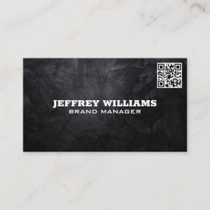 Black Texture Background QR Code Business Card