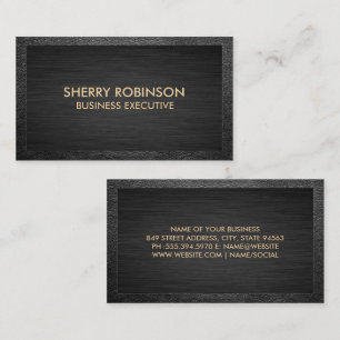 Black Texture   Leather Border Business Card