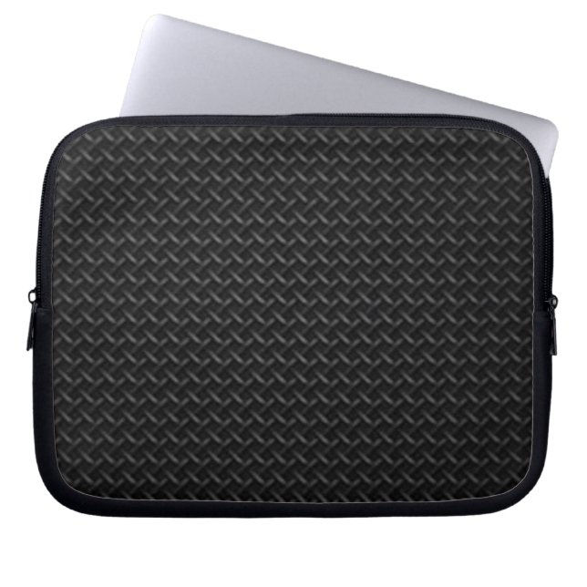 black texture leather Neoprene Laptop Sleeve 10in (Front)